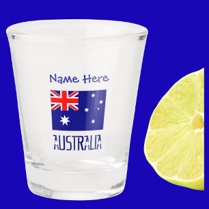 Australia Australian Flag Blue Personalisation  Shot Glass