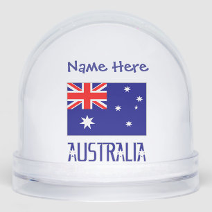 Australia Australian Flag Blue Personalization Snowglobe