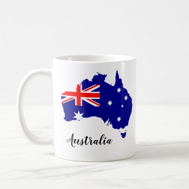 Australia Australian Flag Map Aussie Coffee Mug (Left)