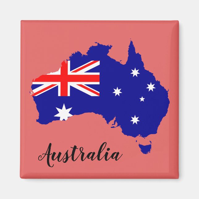 Australia Australian Flag Map Aussie Magnet (Front)