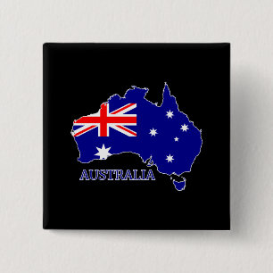 Australia Australian Flag Map Travel 15 Cm Square Badge