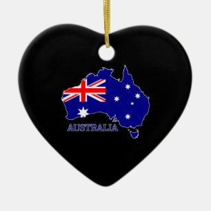 Australia Australian Flag Map Travel Ceramic Tree Decoration