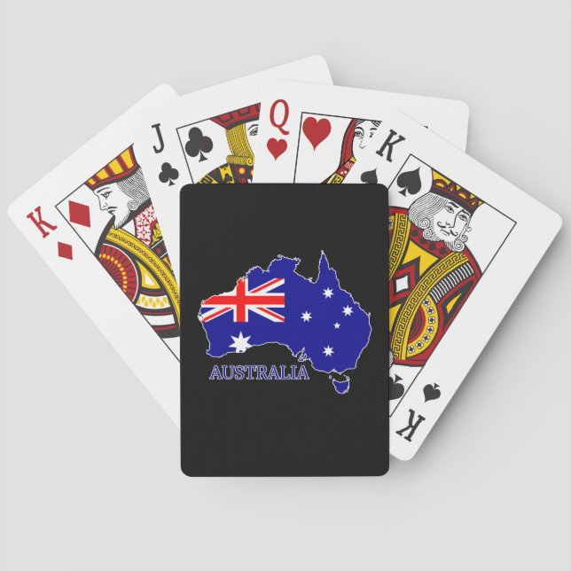 Australia Australian Flag Map Travel Playing Cards (Back)