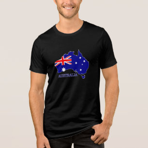 Australia Australian Flag Map Travel Tri-Blend Shirt
