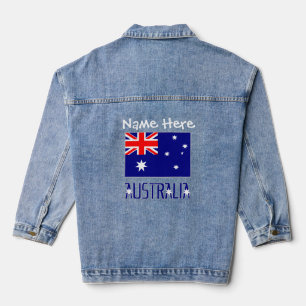 Australia Australian Flag White Personalisation Denim Jacket