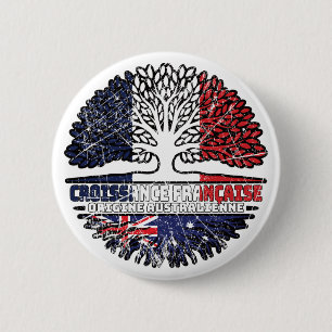 Australia Australian French France Tree Roots Flag 6 Cm Round Badge