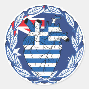 Australia Australian Greek Independence Greek Classic Round Sticker