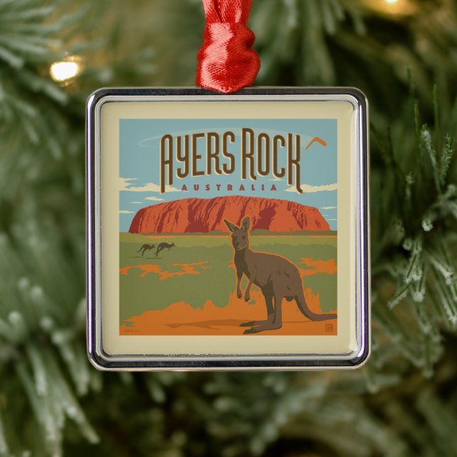 Australia | Ayers Rock Kangaroos Metal Tree Decoration (Tree)