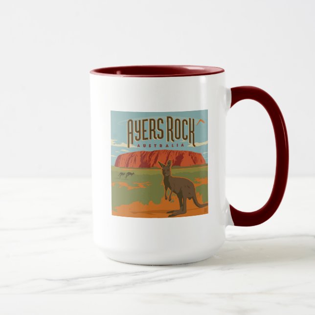 Australia | Ayers Rock Kangaroos Mug (Right)