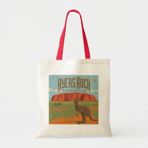 Australia Ayers Rock Kangaroos Tote Bag
