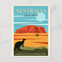 Australia, Ayers Rock, vintage travel poster