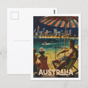 Australia Beach Vintage Famous Travel Place Postcard