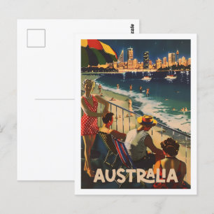 Australia Beach Vintage Famous Travel Place Postcard