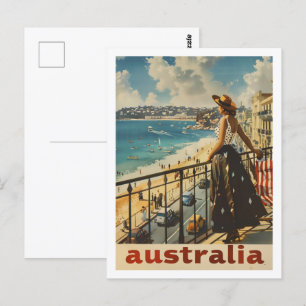 Australia Beach Vintage Famous Travel Place Postcard