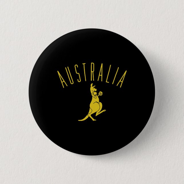 Australia Boxing Kangaroo  6 Cm Round Badge (Front)