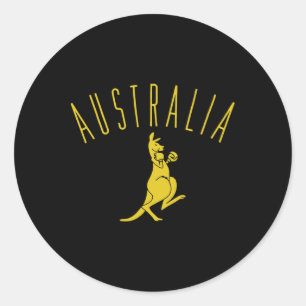 Australia Boxing Kangaroo Classic Round Sticker