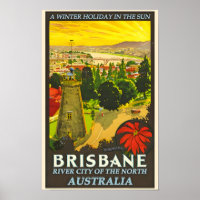 Australia Brisbane Travel Poster