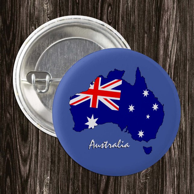 Australia button, map, patriotic Australian Flag 3 Cm Round Badge (Creator Uploaded)