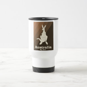 Australia By Air Kangaroo travel poster. Mug