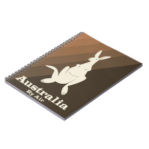 Australia By Air Kangaroo travel poster. Notebook