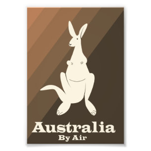 Australia By Air Kangaroo travel poster. Photo Print