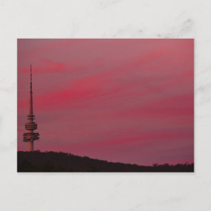 Australia - Canberra - Telstra Tower - Pink Sky Postcard