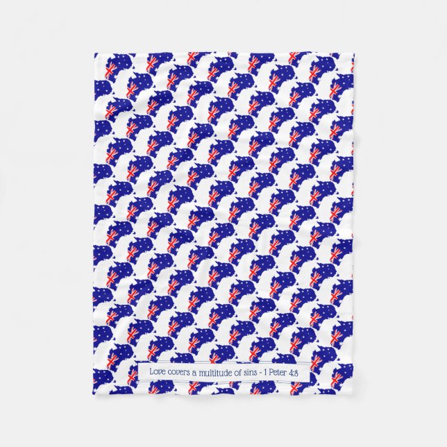 AUSTRALIA Christian Scripture LOVE COVERS Fleece Blanket (Front)