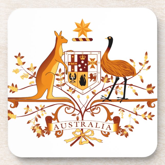 Australia COA Brown Coaster (Front)
