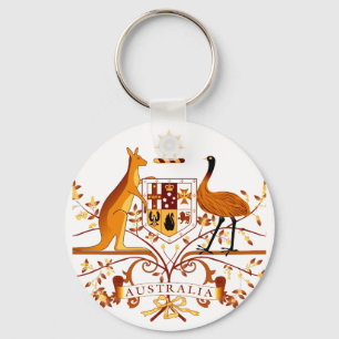 Australia COA Brown Key Ring