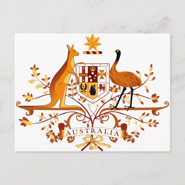 Australia COA Brown Postcard (Front)