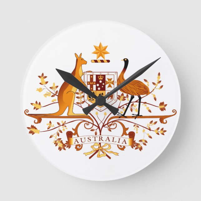 Australia COA Brown Round Clock (Front)