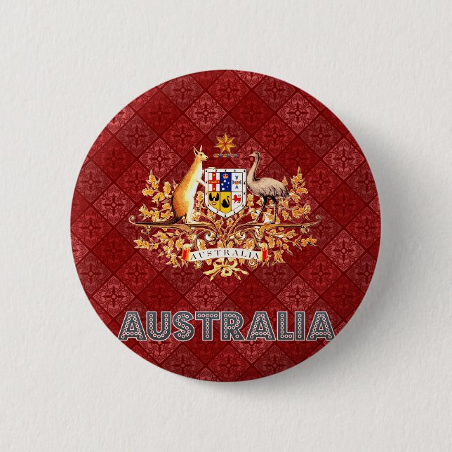 Australia Coat of Arms 6 Cm Round Badge (Front)