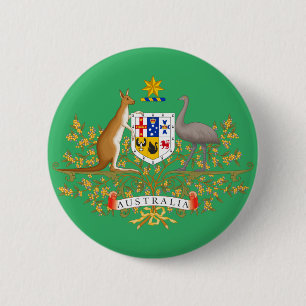 australia coat of arms 6 cm round badge