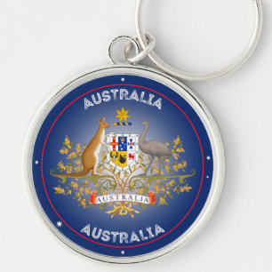 Australia Coat of Arms Circle Shape Key Ring