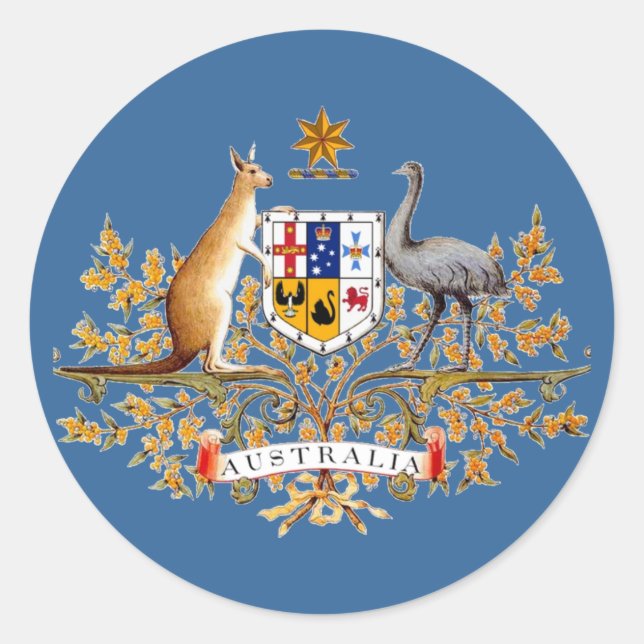 Australia Coat of Arms Classic Round Sticker (Front)