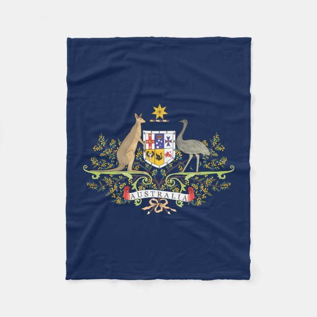 Australia Coat of Arms Fleece Blanket (Front)