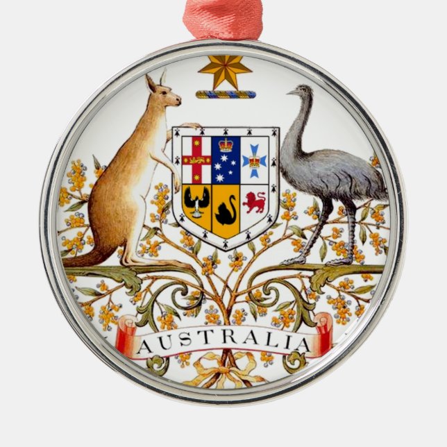 Australia coat of arms metal tree decoration (Front)