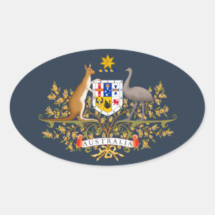 Australia Coat of Arms Oval Sticker