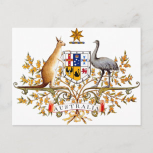 Australia coat of arms postcard