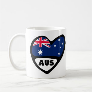Australia Country Code Flag Heart AUS Coffee Mug
