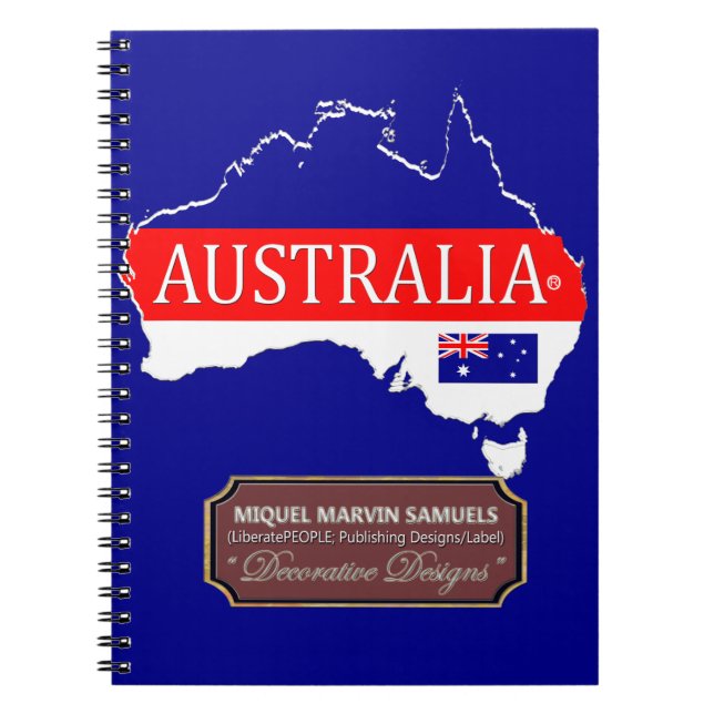 Australia country outline Flag Colours Modern Note Spiral Notebook (Front)
