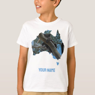 Australia Country Shape Cute Koala in a Tree T-Shirt