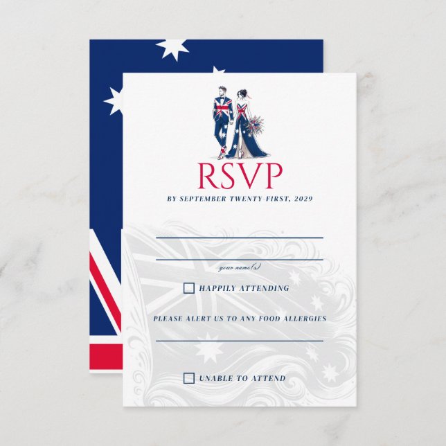 Australia Couple RSVP Card (Front/Back)