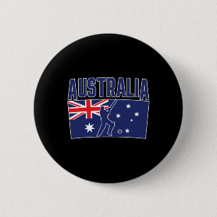 Australia Cricket (flag And Tsman)  6 Cm Round Badge