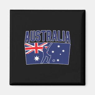 Australia Cricket (flag And Tsman) Magnet