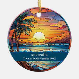 Australia Custom Beach Vacation Ceramic Tree Decoration