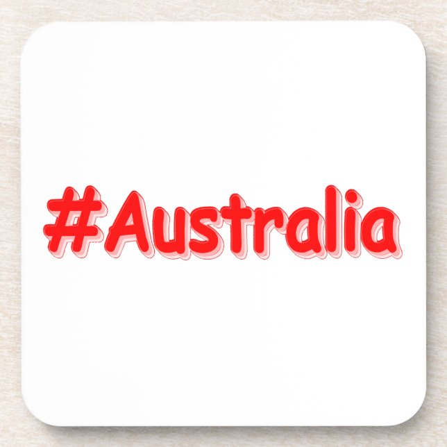 "#Australia" Cute Design. Buy Now Coaster (Front)