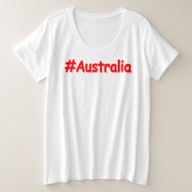 "#Australia" Cute Design. Buy Now Plus Size T-Shirt (Design Front)