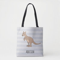 Australia Cute Kangaroo Doodle & Name Kids Diaper