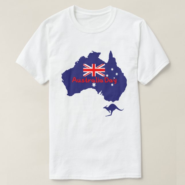 Australia Day Flag Map  T-Shirt (Design Front)